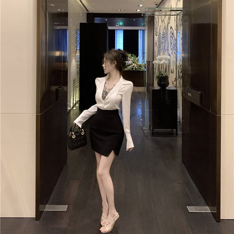 【Set】シャツ+スカート フェミニンセット Z8225