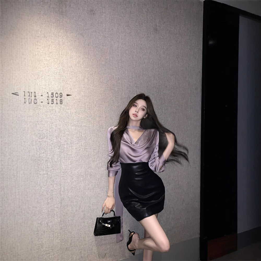【Dress】フェイクレイヤードワンピース Z8153