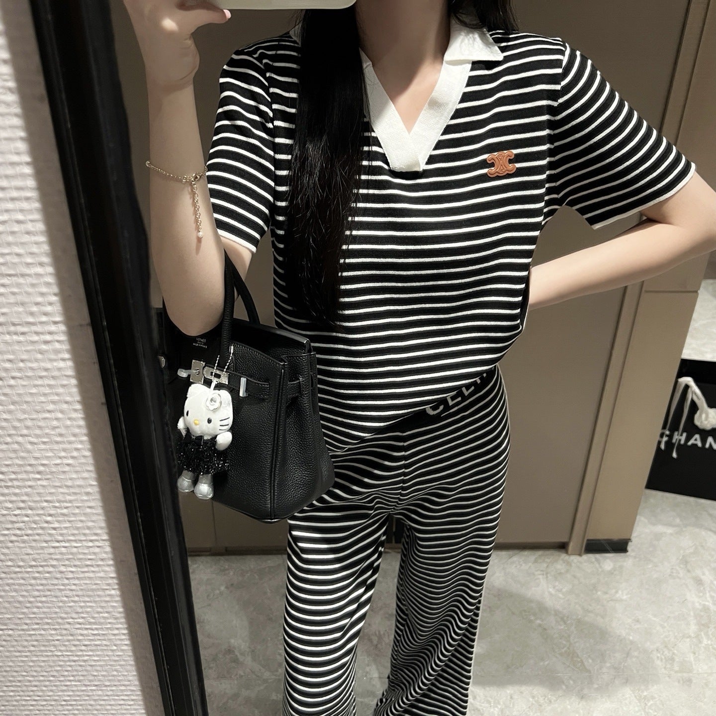 【Set】春夏新作ストライプ2点セット T01561