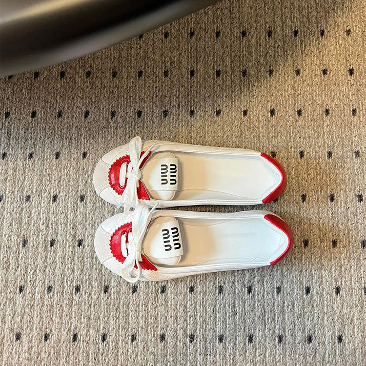 【Shoes】PUフラットシューズ W12758