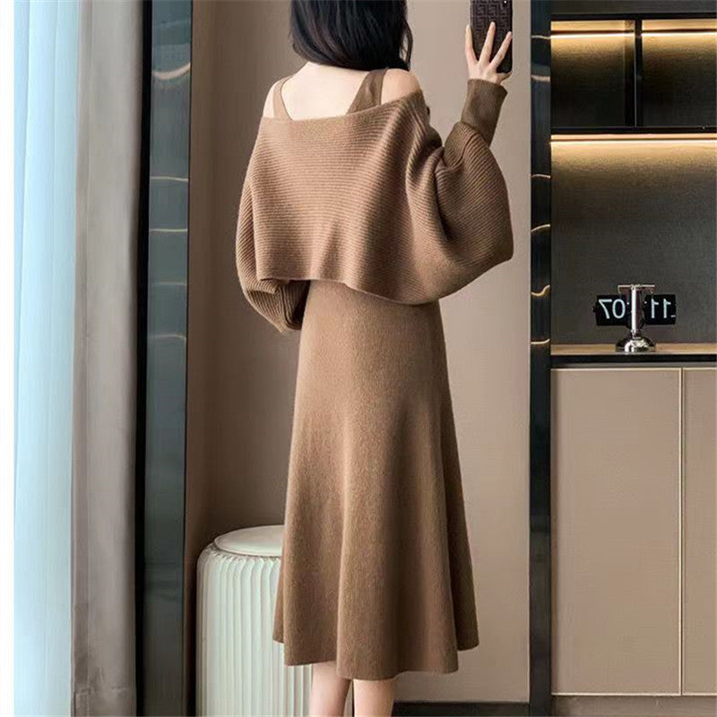 【Set】新入荷~ニット2点セット セーター + ノースリーブワンピ Z-6300