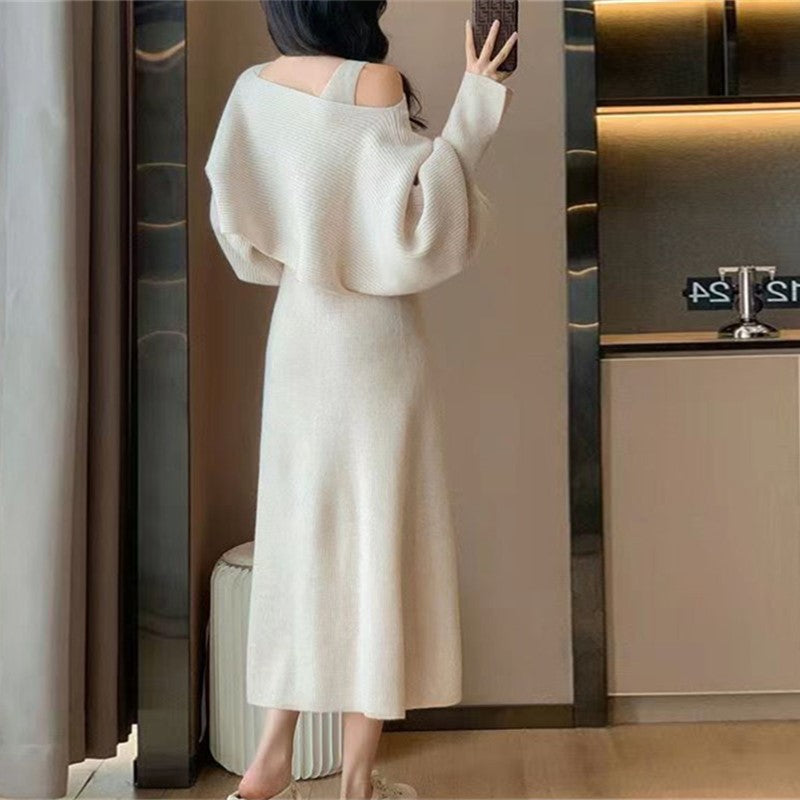 【Set】新入荷~ニット2点セット セーター + ノースリーブワンピ Z-6300