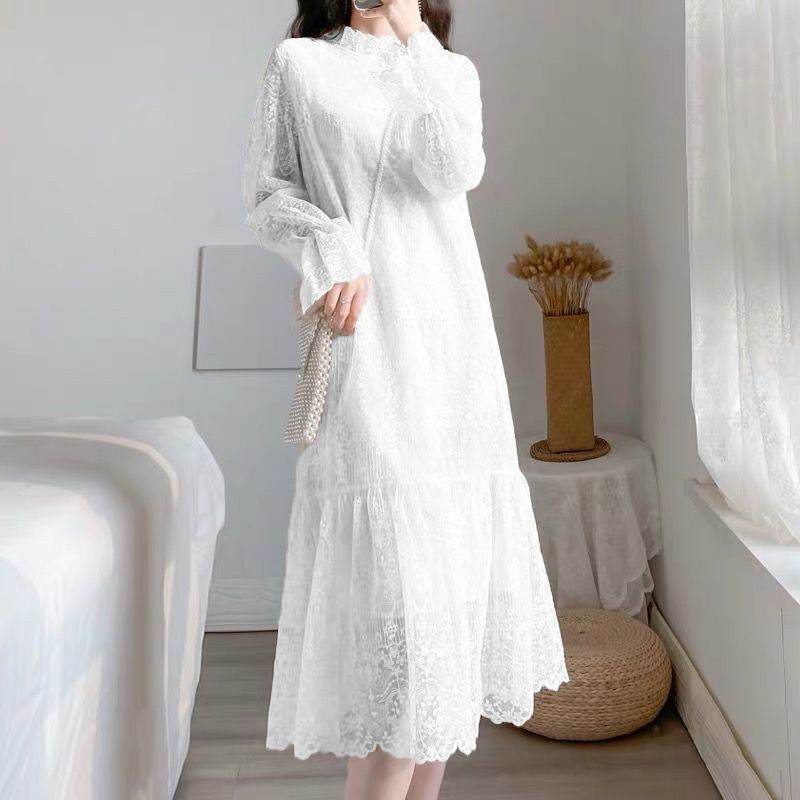 【Dress】透け感フェミニンレースワンピース Z6783
