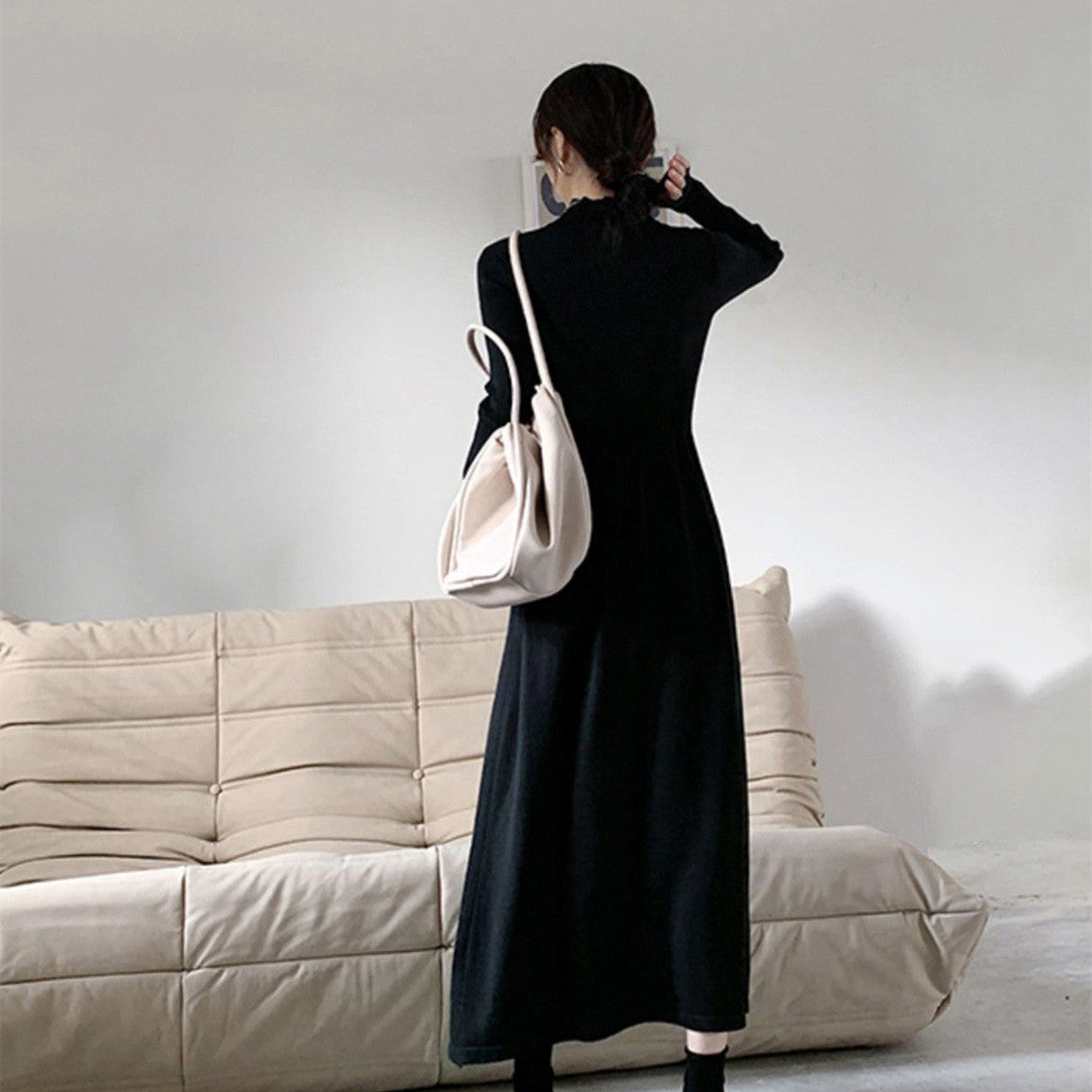 【Dress】シンプルニットワンピース W9440