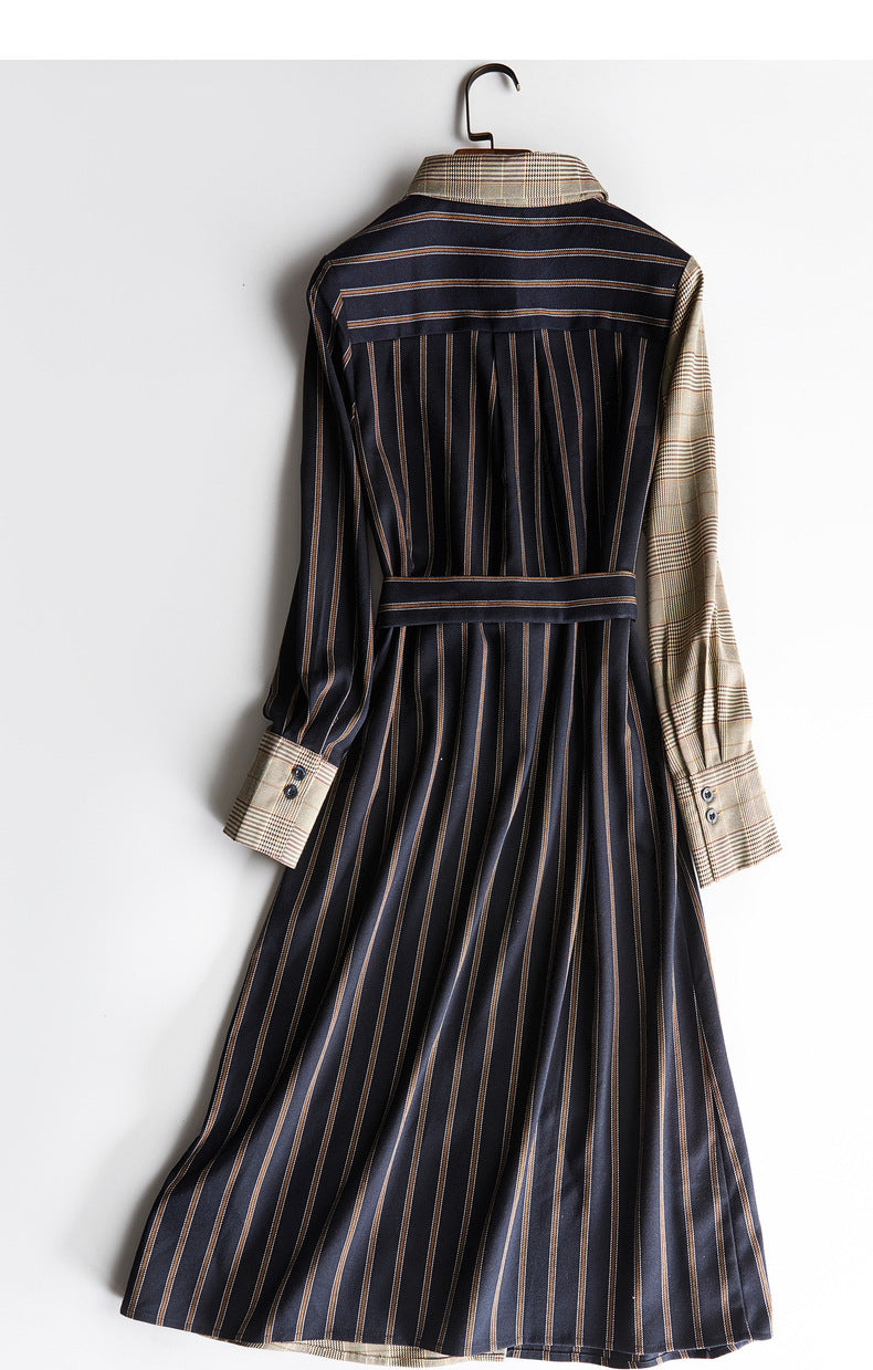 【Dress】切り替えデザインシャツワンピース W8628