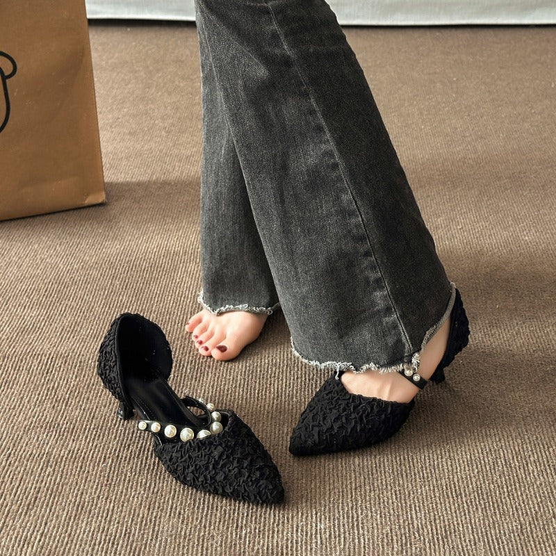 【Shoes】ツイード風パンプス W12757