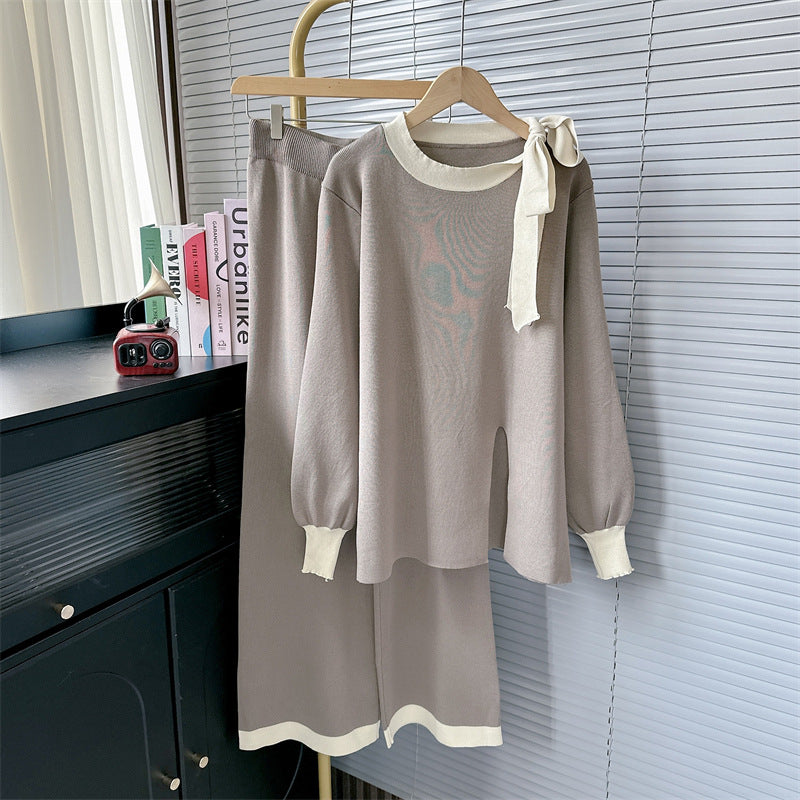 【Set】トップス+パンツ ニットセット Z7725