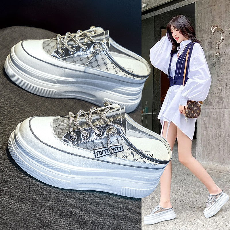 【Shoes】新入荷~メーシュ通気厚底スリッパ W11221