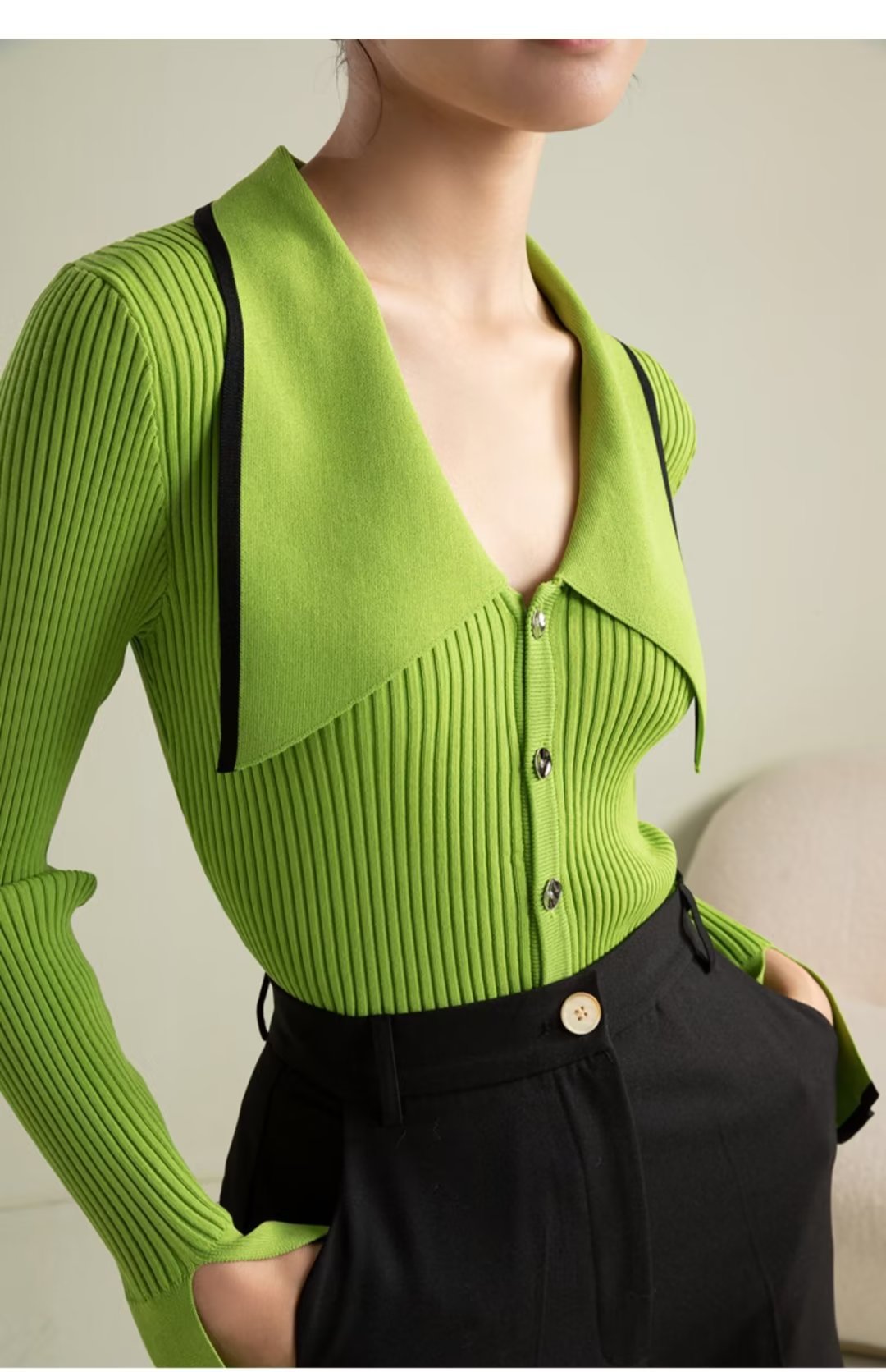 【Tops】オフィス通勤ニット W13734