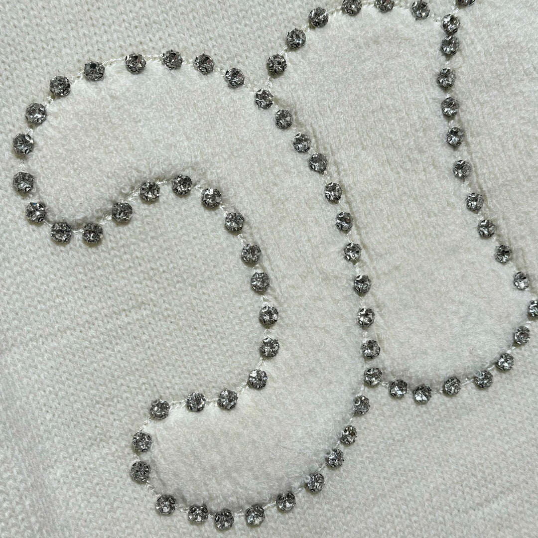 【Tops】2色展開ダイヤモンドニット W9998