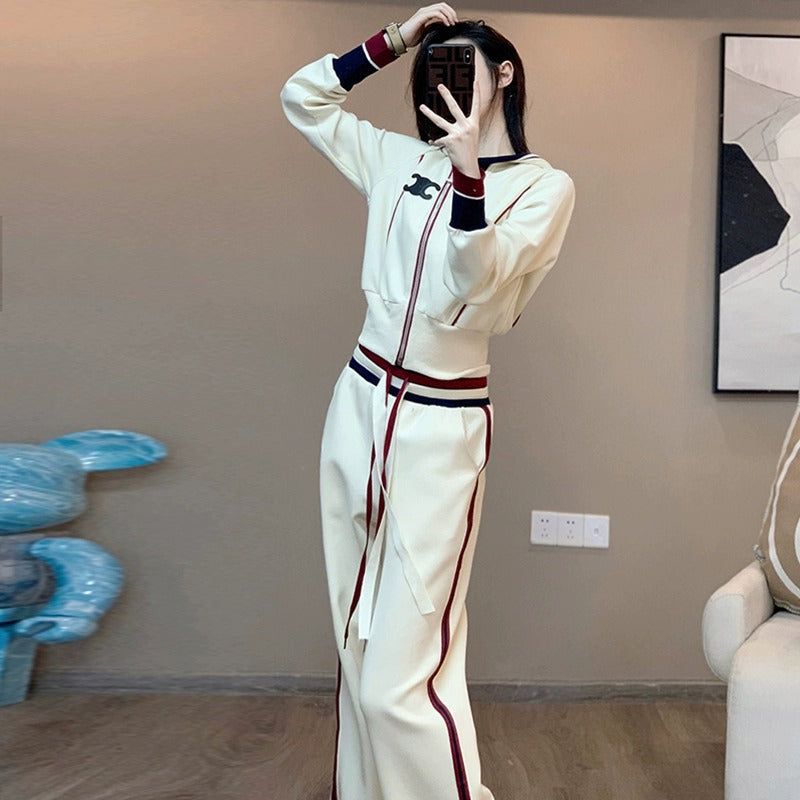 【Set】ロゴ付き2点セット パーカー+ スウエットパンツ Z-6413