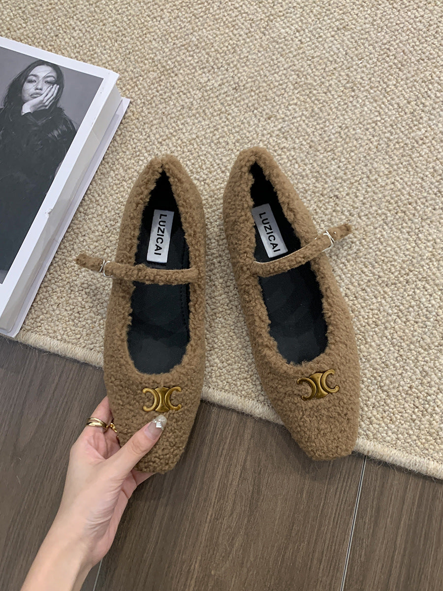 【Shoes】ラムウールシューズ2色 Z8164