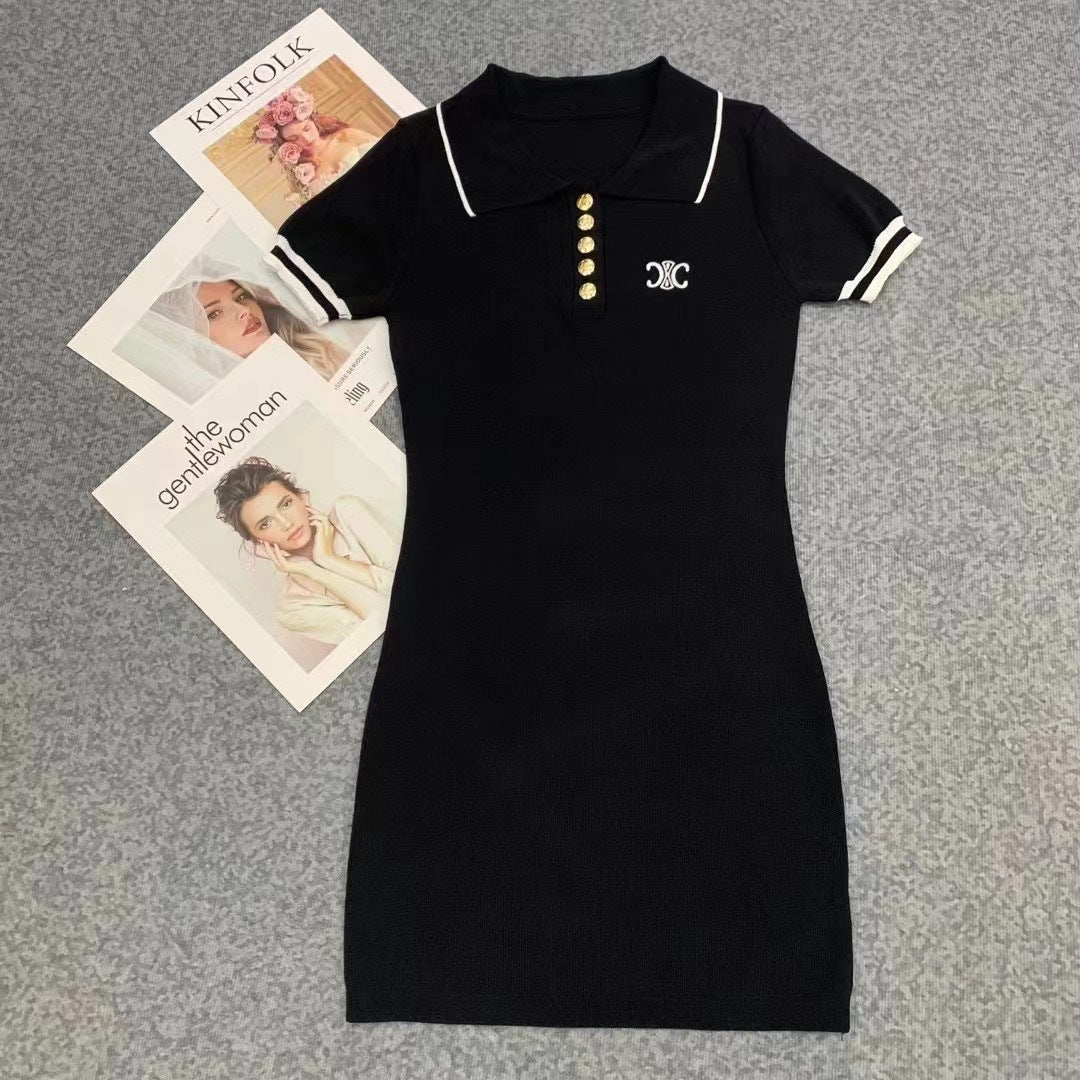 【Dress】POLOネックワンピース W12069