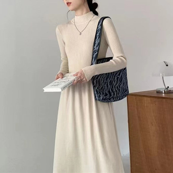 【Dress】シンプルニットワンピース W9440