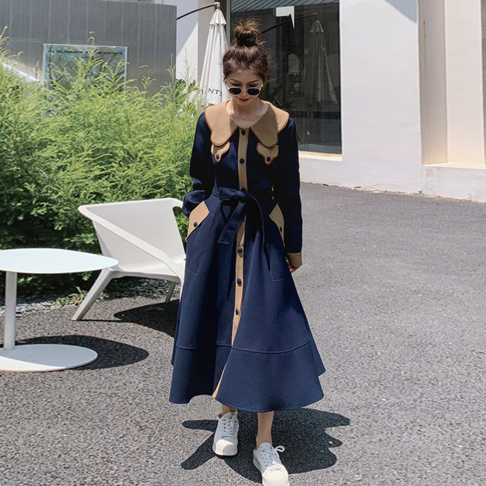 【Dress】配色シャツワンピース W9947