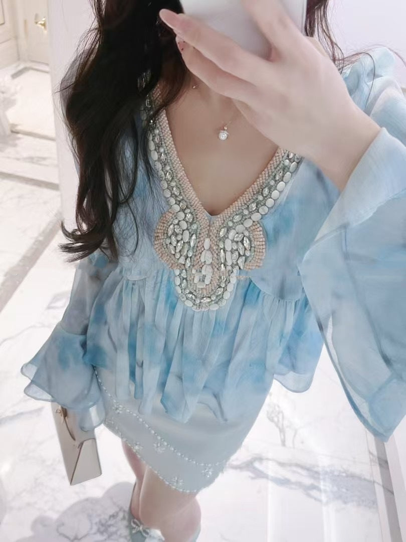 【Tops】ベルスリーブブラウス T01638