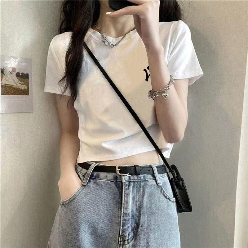 【Tops】ミニ丈Tシャツ W12648