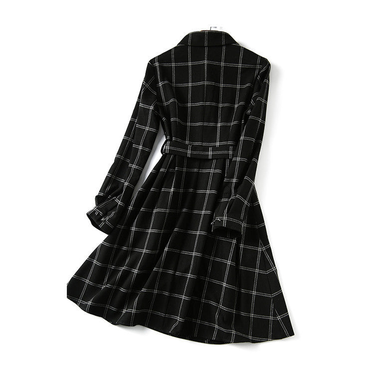 【Dress】チェック柄シャツワンピース W8626