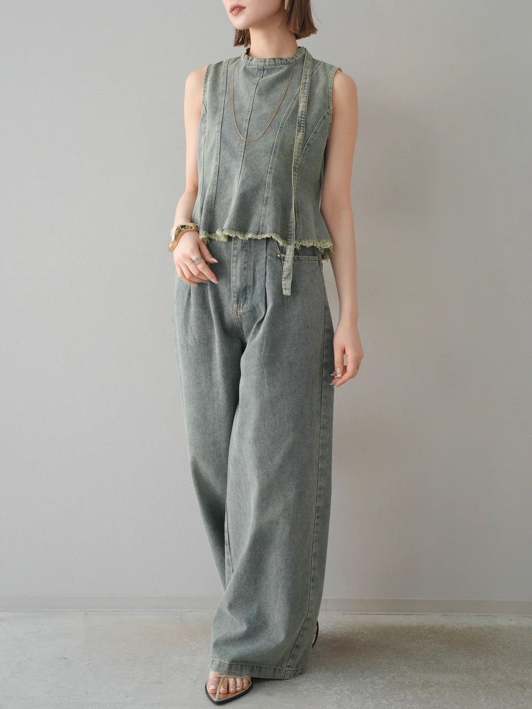 【Set】ファッションデニム2点セットT01695