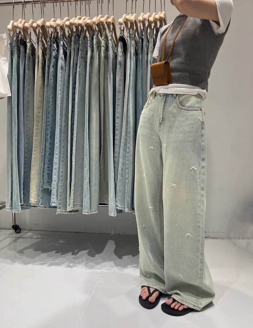 【Bottoms】リボンデニムパンツ W12569