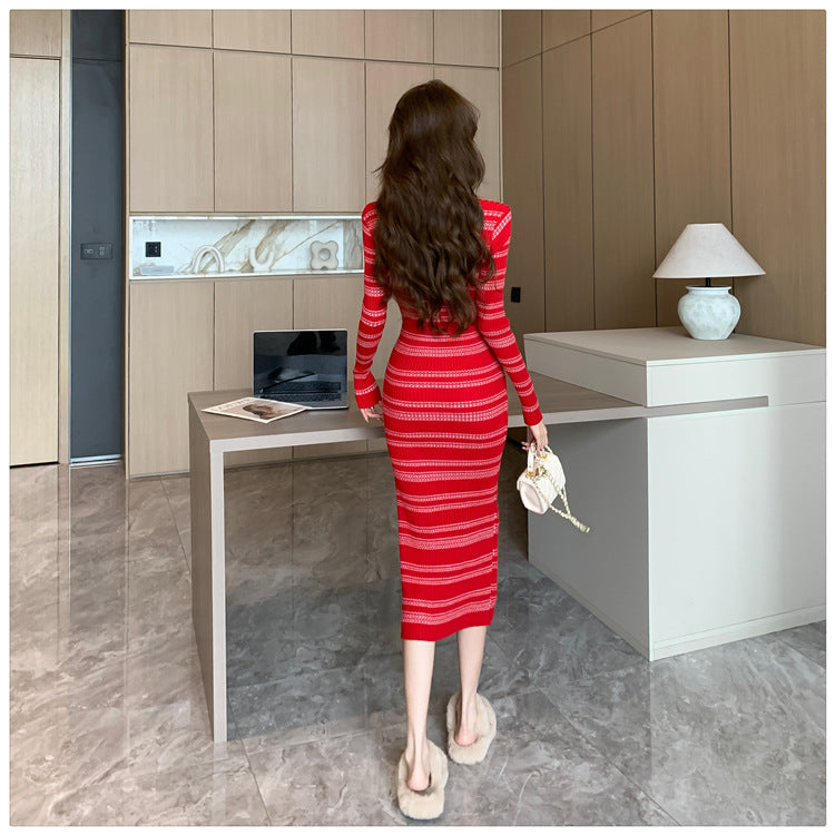 【Dress】ボーダー柄ワンピース W10181