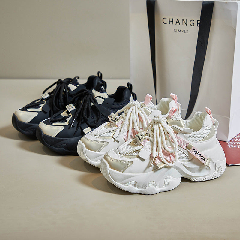 【Shoes】2色展開厚底スニーカー W11240