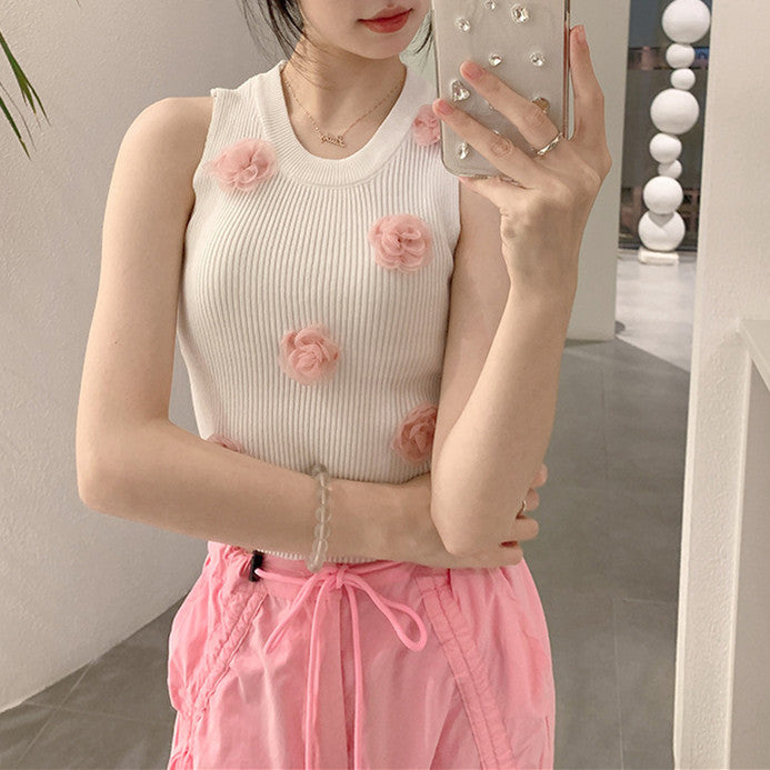 【Tops】フラワータンクトップ W11832