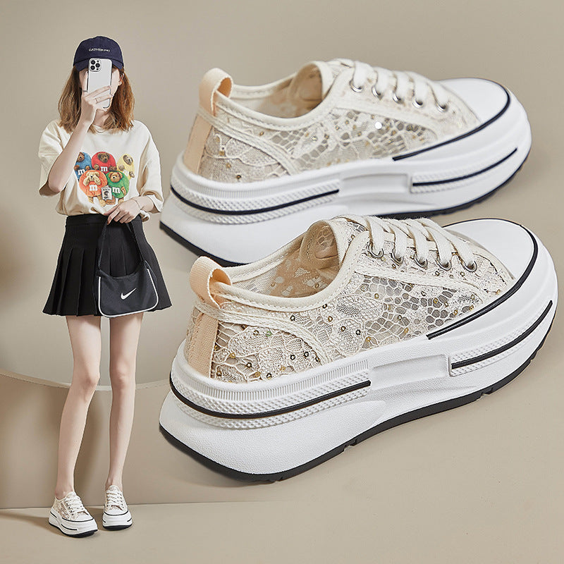 【Shoes】メッシュ厚底スニーカー W11256