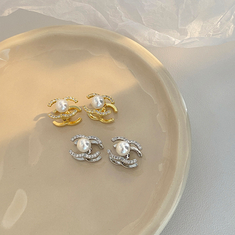 【雑貨】パール付きピアス Z7973