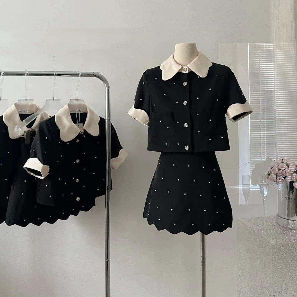 【Set】可愛い2点セット ジャケット + スカート  W11207