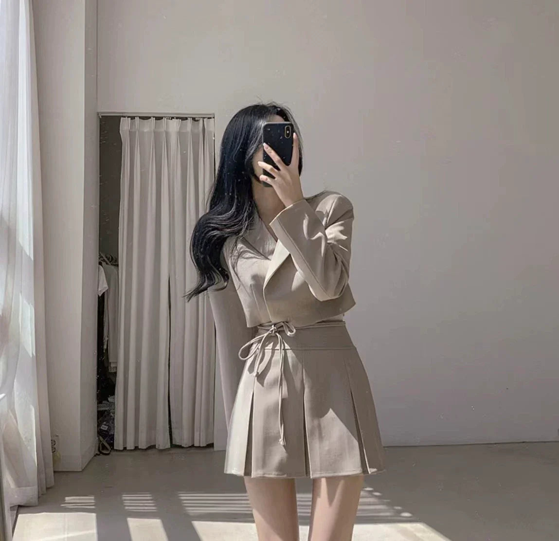 【Set】ジャケット+スカート 2点セット W10876