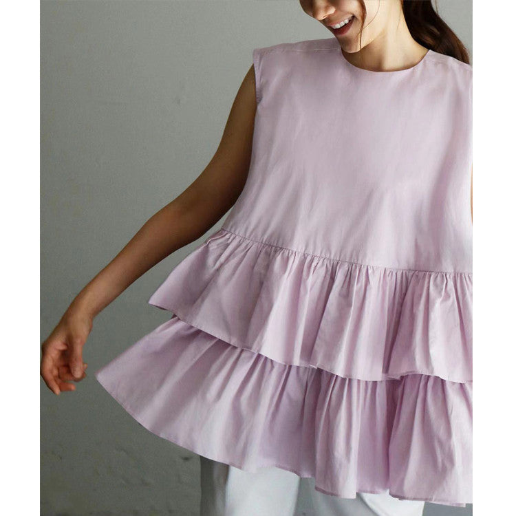 【Tops】7色ノースリーブシャツ W11870