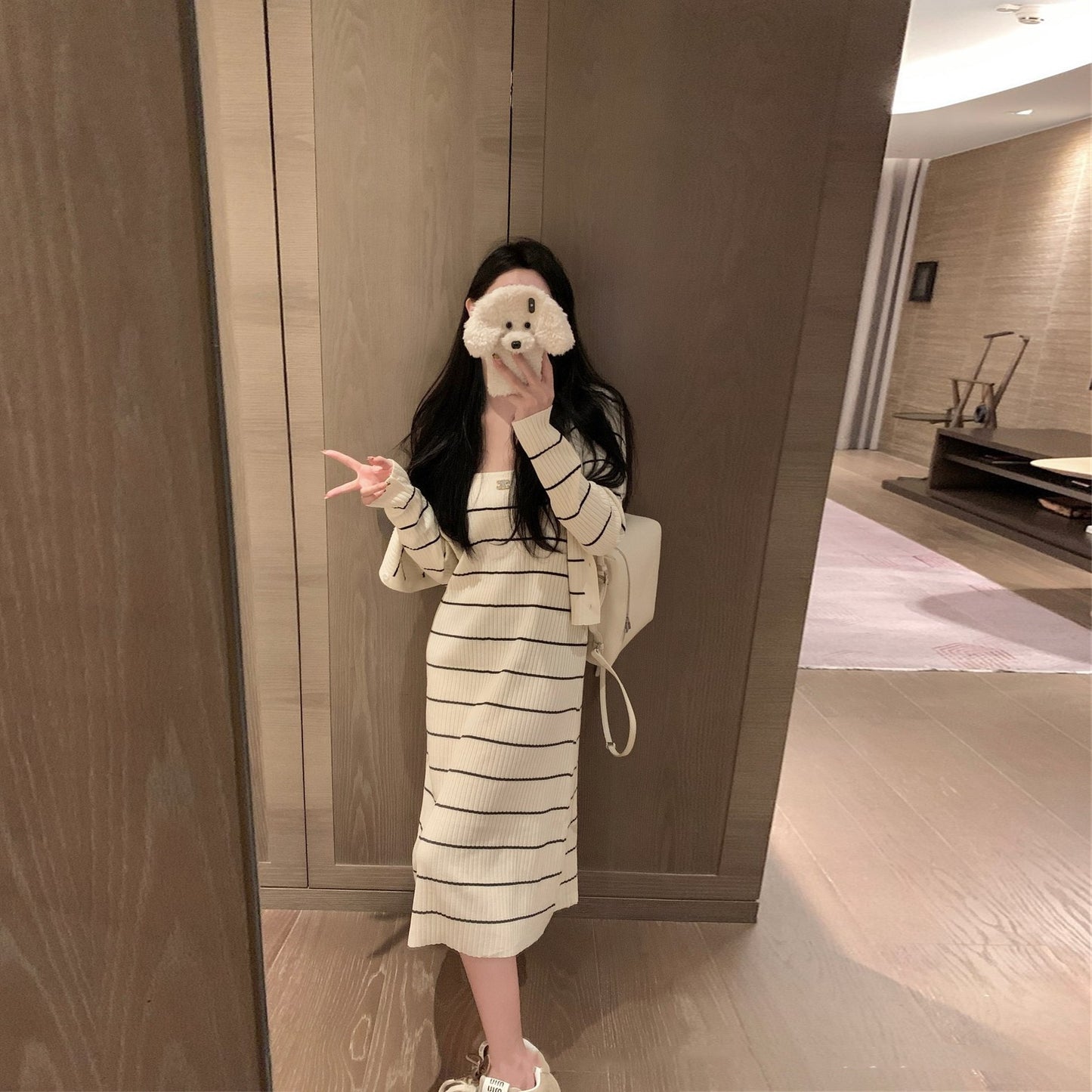 【Set】カーデ+キャミワンピ 2点セット Z7603