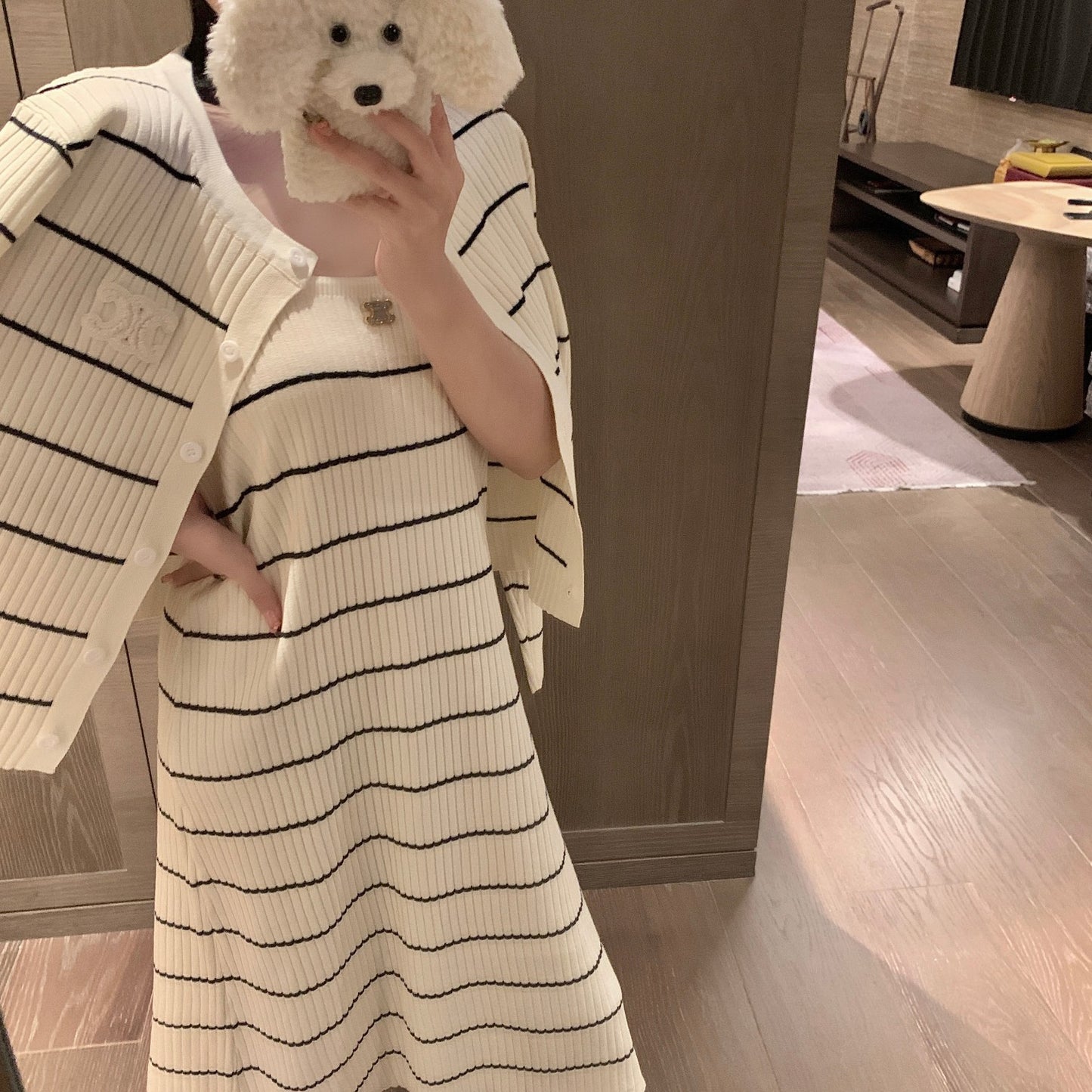 【Set】カーデ+キャミワンピ 2点セット Z7603