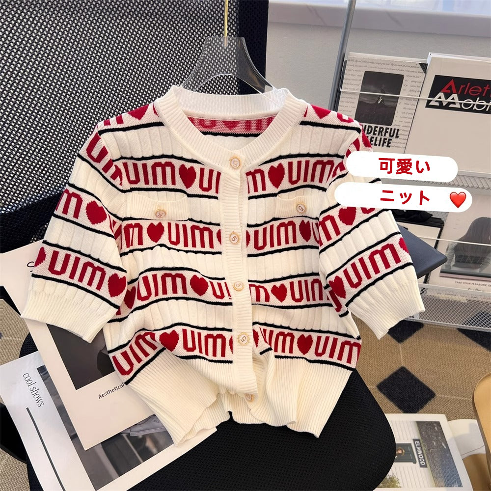 【Outer】2色展開半袖ニット W13275