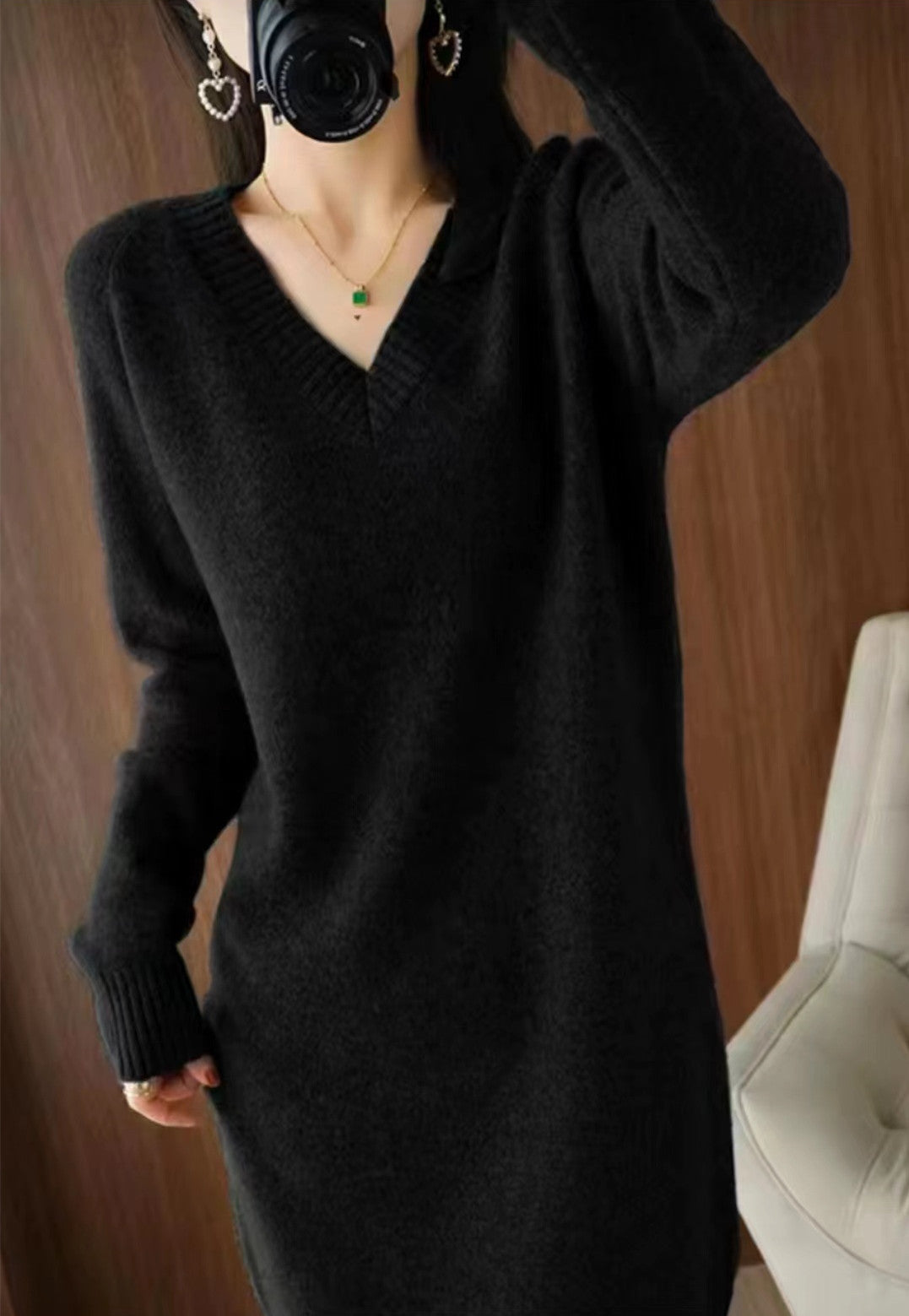 【Dress】オフィス通勤ニットワンピース W13333