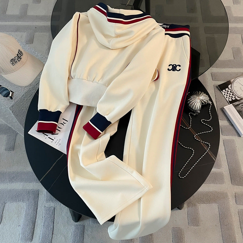 【Set】ロゴ付き2点セット パーカー+ スウエットパンツ Z-6413