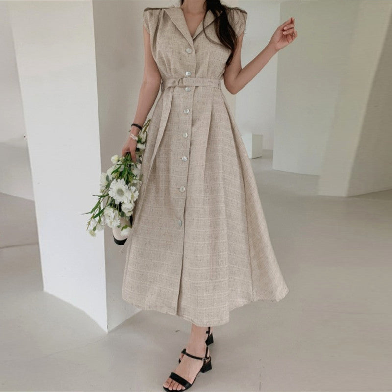 【Dress】ノースリーブシャツワンピース W11796