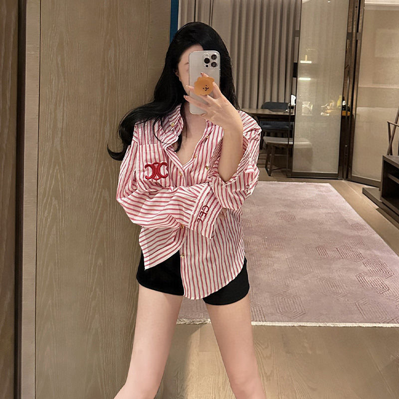 【Tops】ストライプシャツ W11228