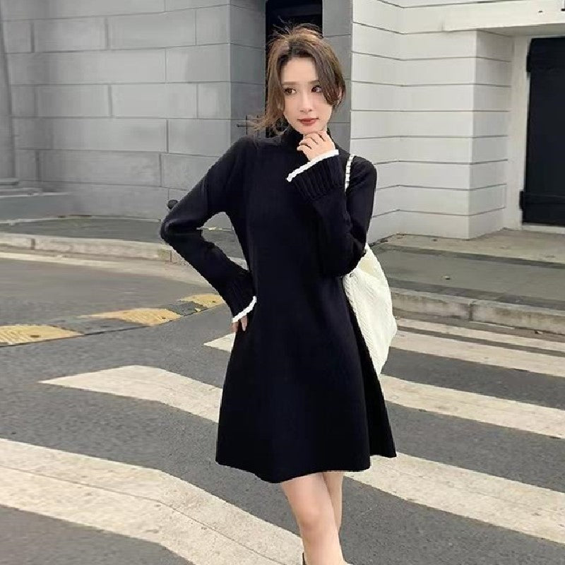 【Dress】低身長すすめ配色ワンピース Z7751