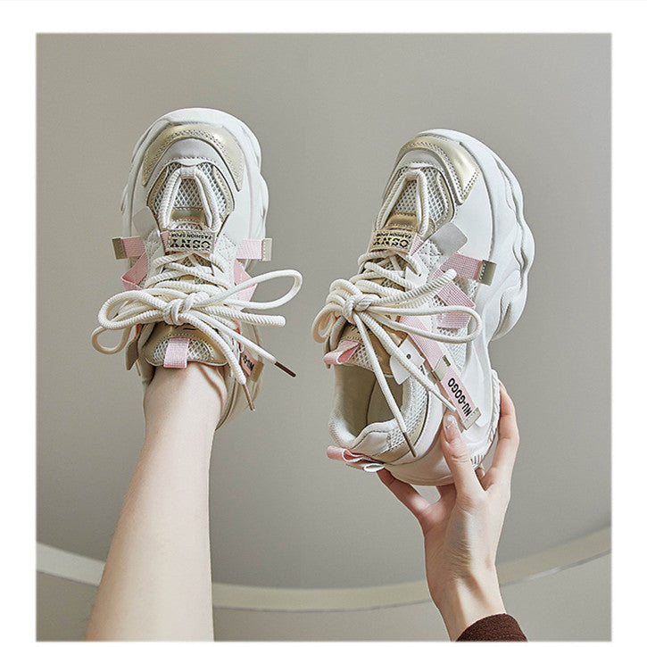 【Shoes】2色展開厚底スニーカー W11240