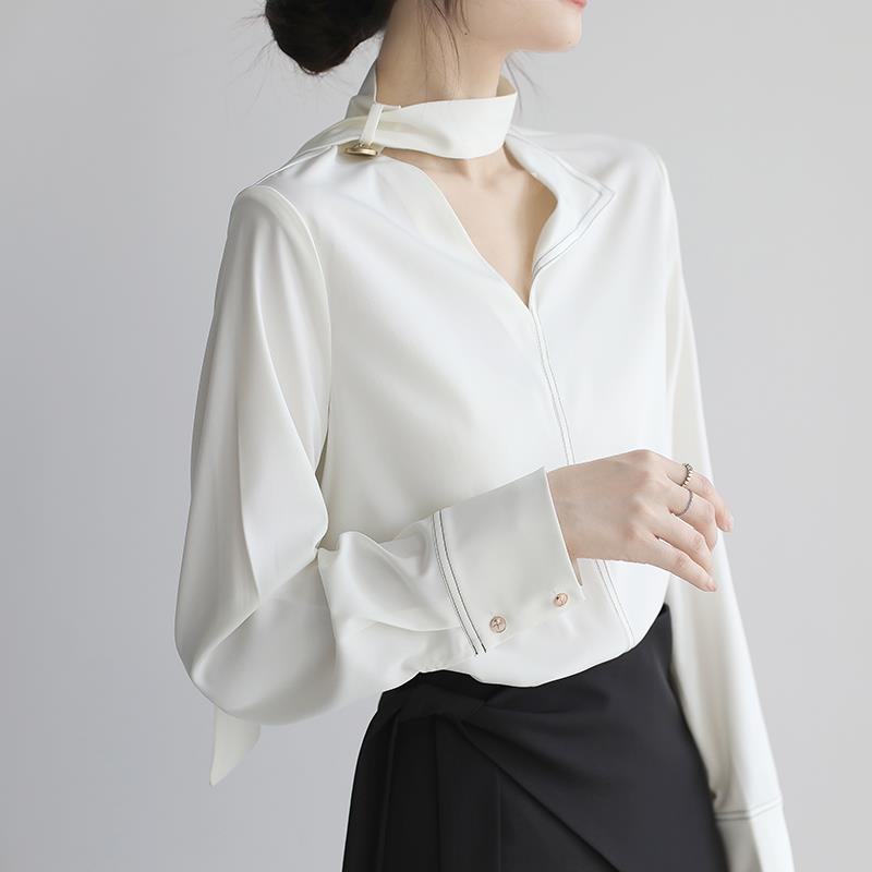 【Tops】新入荷ワークディティールブラウス W8250
