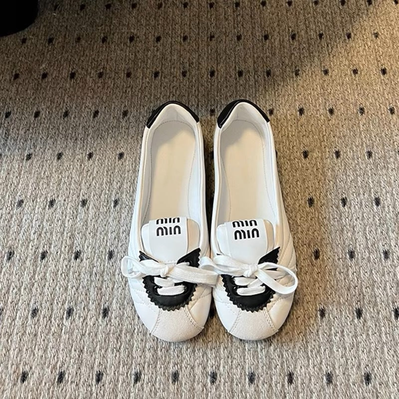 【Shoes】PUフラットシューズ W12758