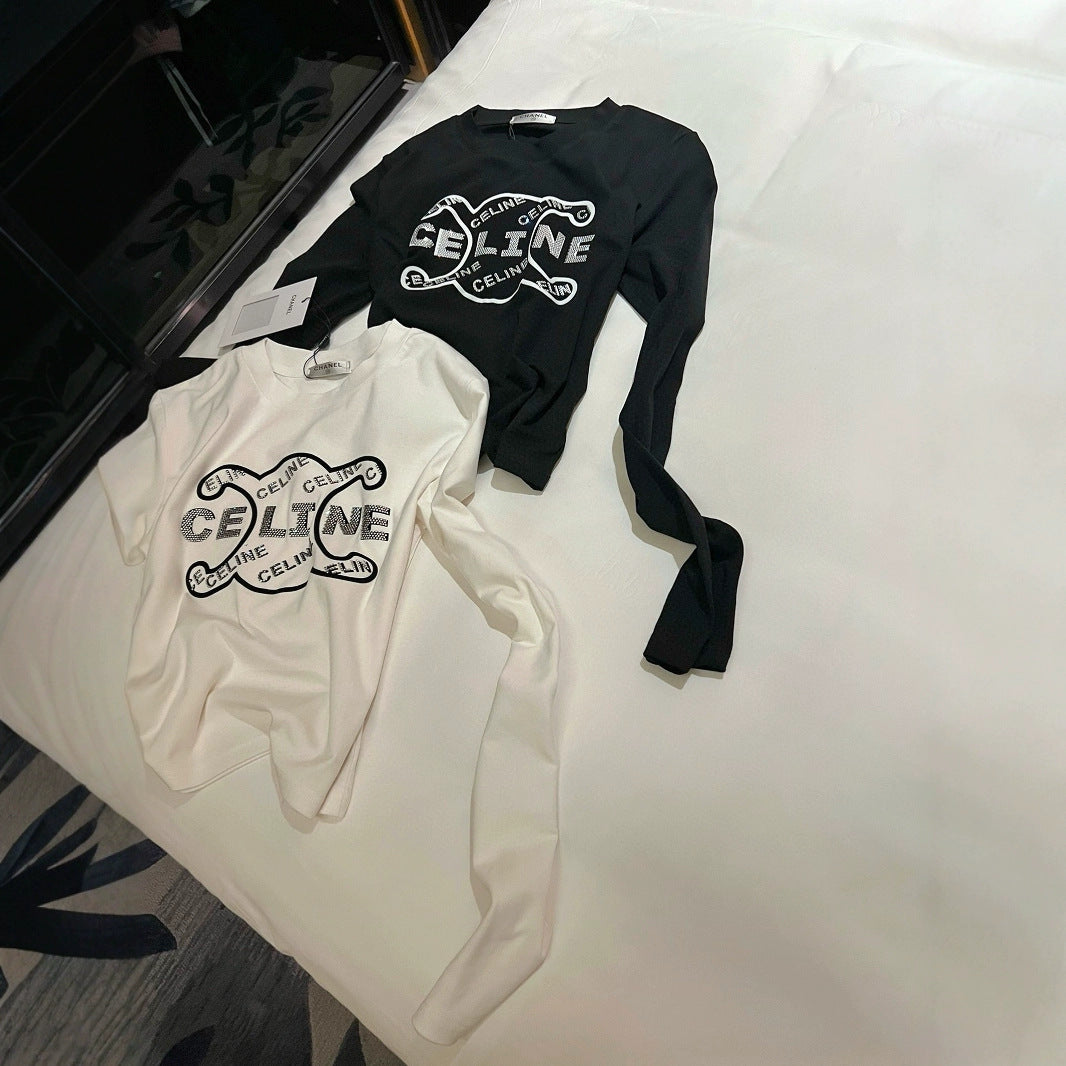 【Tops】ライトストーン春秋Tシャツ Z8092