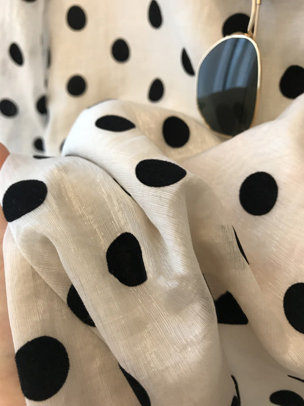 【Tops】ドット柄シャツ W12495