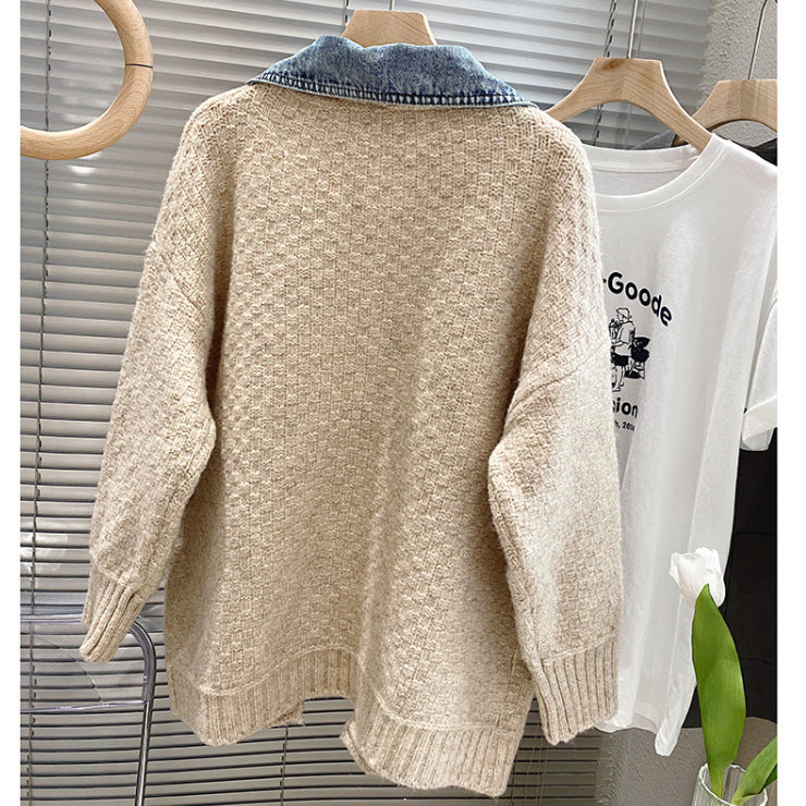 【Outer】フェイクレイヤードニットカーディガン W14245