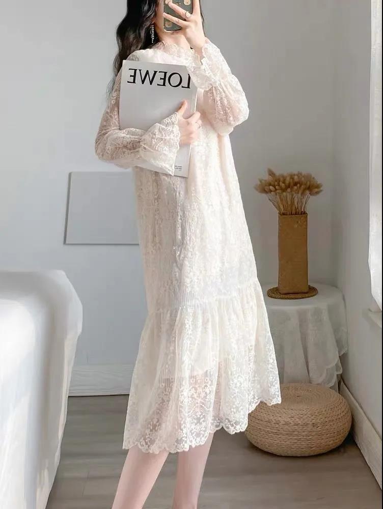 【Dress】透け感フェミニンレースワンピース Z6783