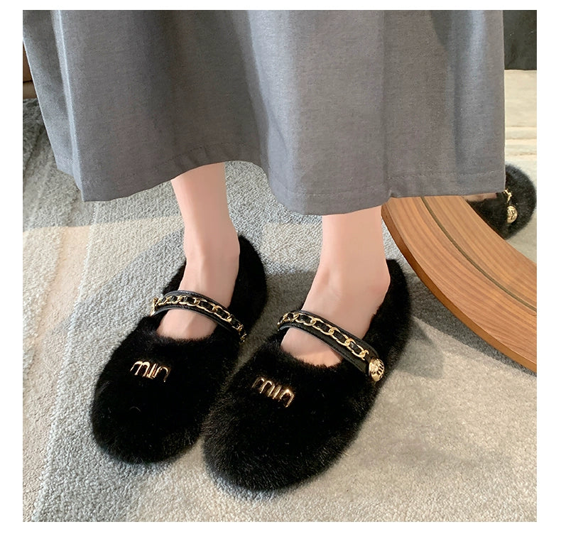 【Shoes】もこもこフラットシューズ W9988