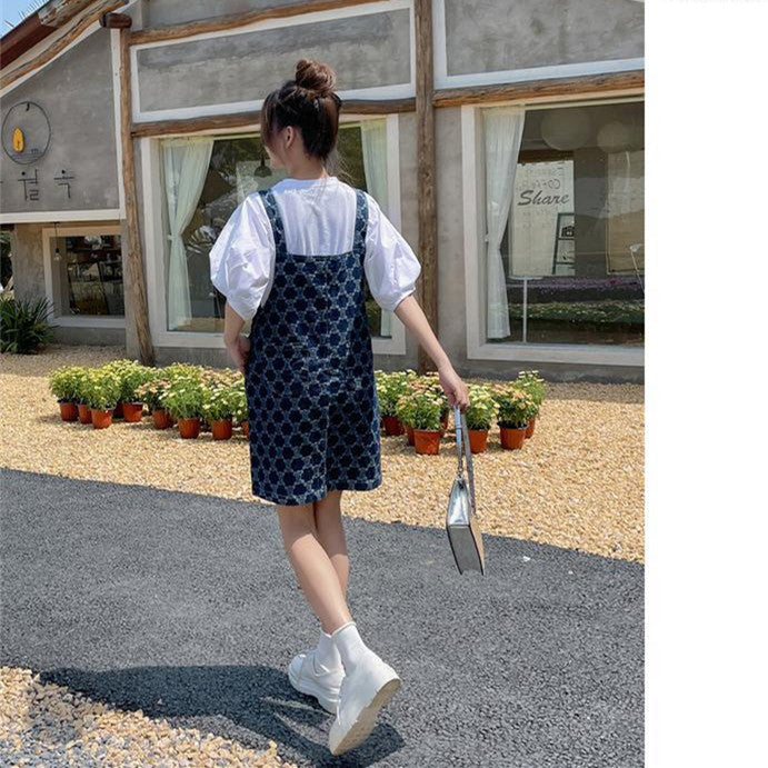 【Set】2点セット Tシャツ+サロペット  W12037