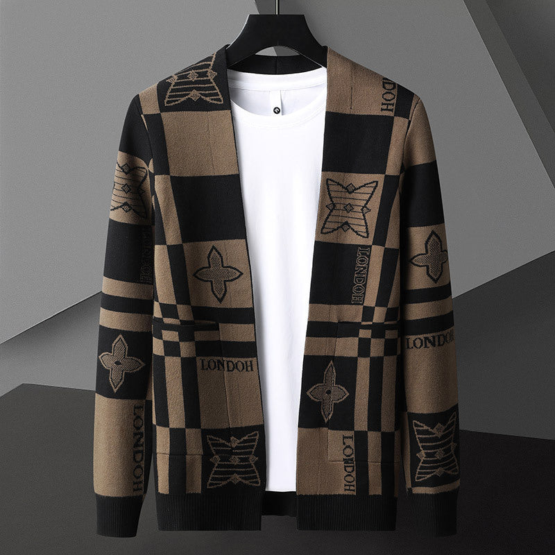 【Mens】ノーカラー春秋カーディガン Z7192